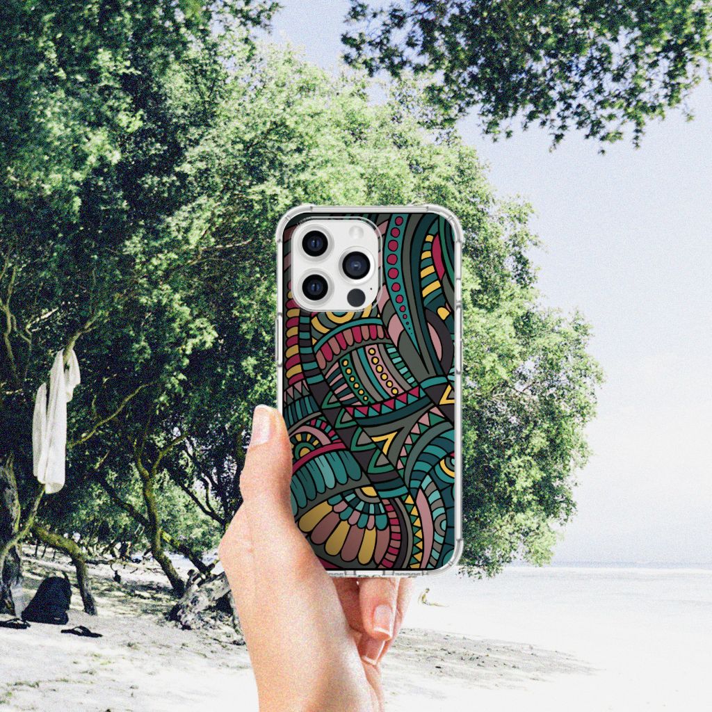 iPhone 13 Pro Max Doorzichtige Silicone Hoesje Aztec - B2C Telecom