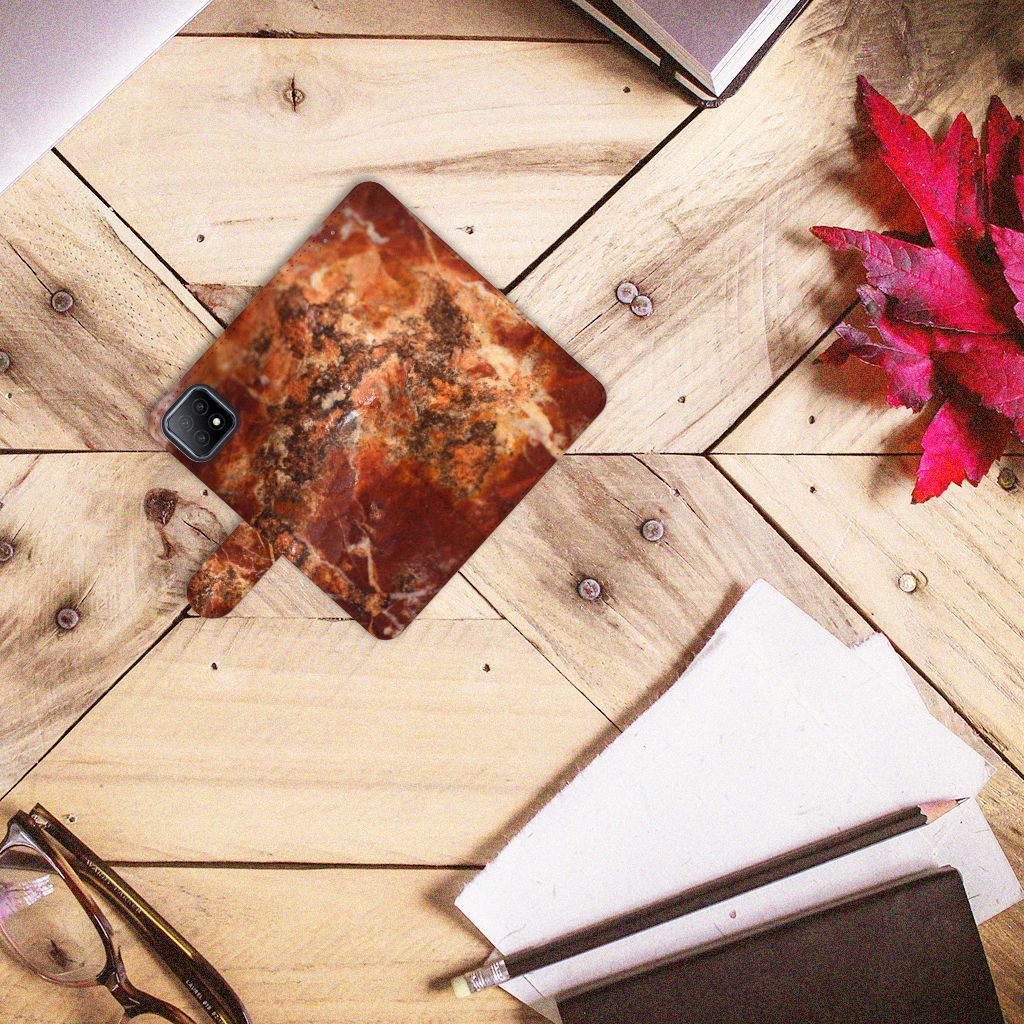 OPPO A73 5G Bookcase Marmer Bruin