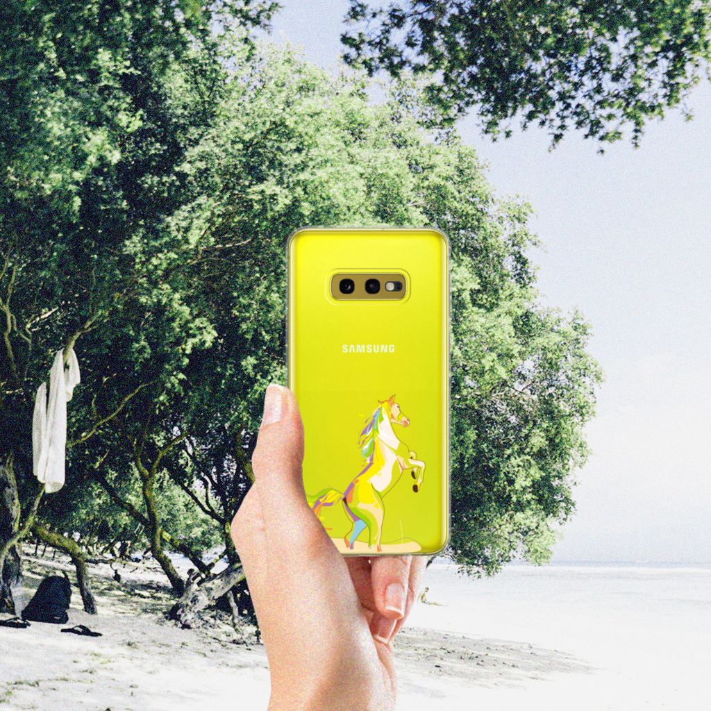 Samsung Galaxy S10e Telefoonhoesje met Naam Horse Color