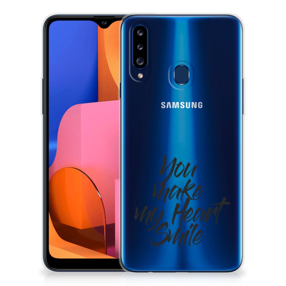 Samsung Galaxy A20s Siliconen hoesje met naam Heart Smile B2C Telecom