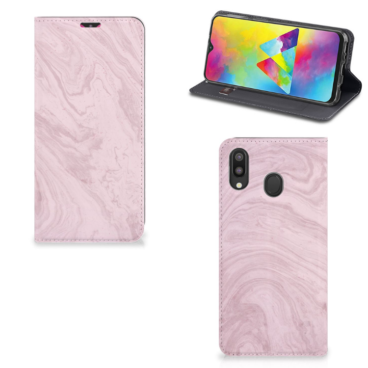 Samsung Galaxy M20 Standcase Marble Pink - Origineel Cadeau Vriendin