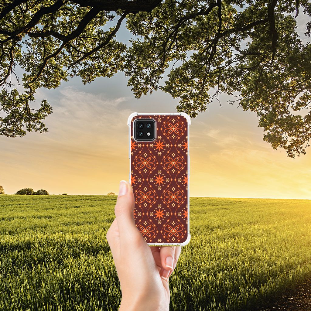 OPPO A53 5G | A73 5G Doorzichtige Silicone Hoesje Batik Brown