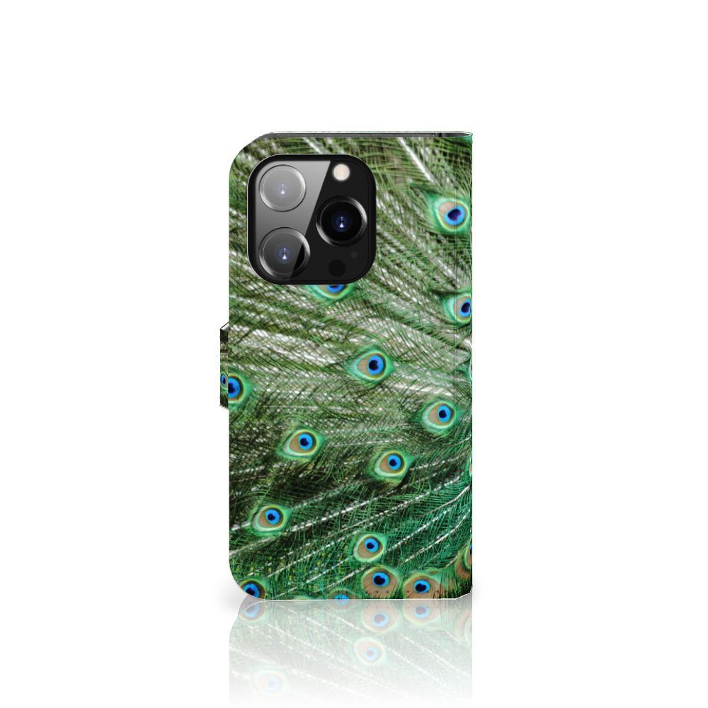 iPhone 14 Pro Telefoonhoesje met Pasjes Pauw