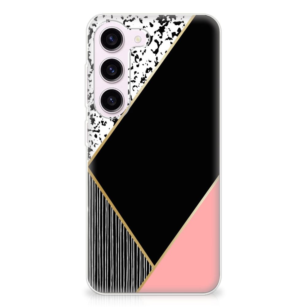 Samsung Galaxy S23 TPU Hoesje Zwart Roze Vormen B2C Telecom