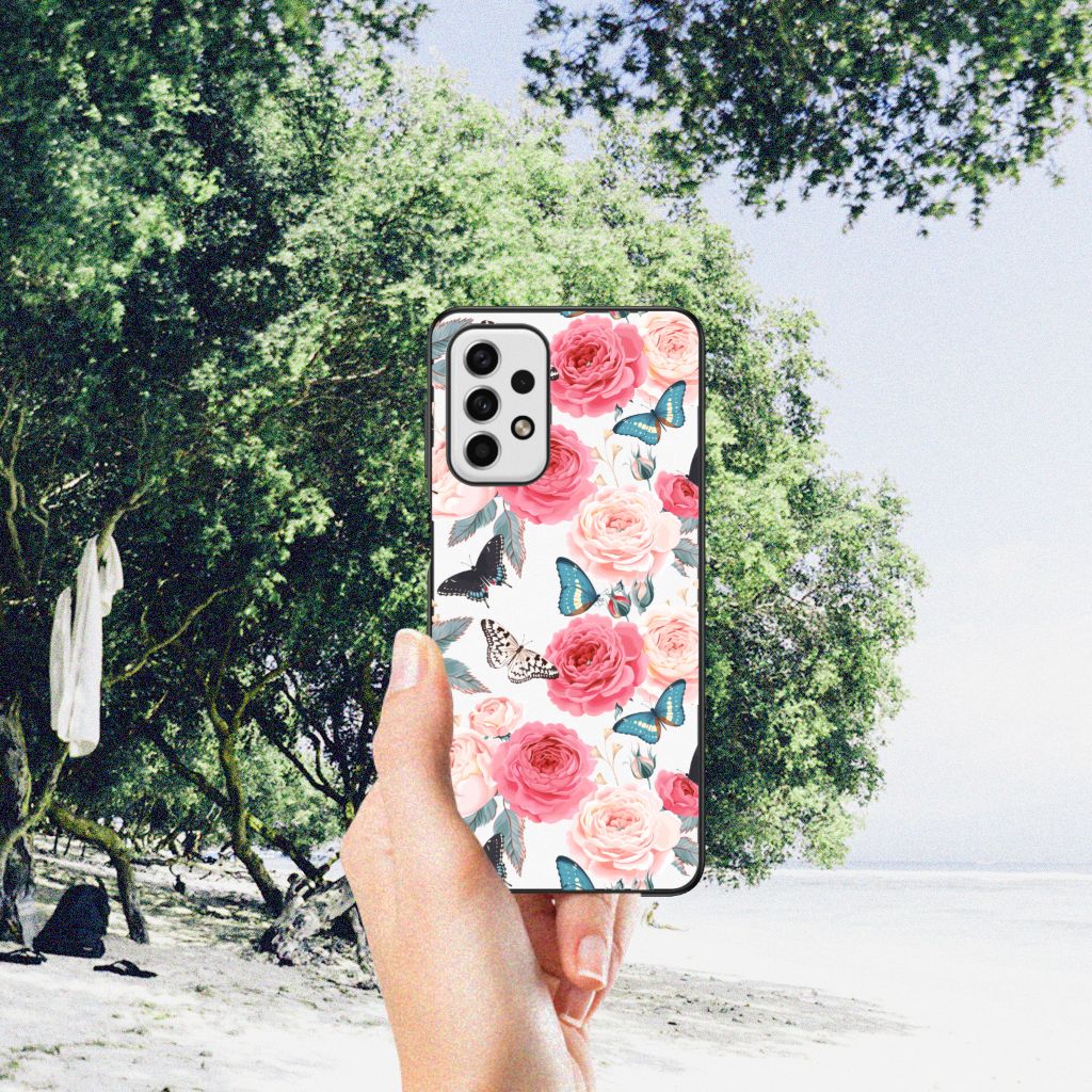 Samsung Galaxy A23 Bloemen Hoesje Butterfly Roses B2C Telecom