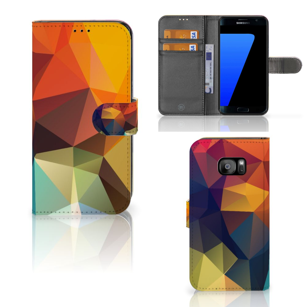 Samsung Galaxy S7 Edge Book Case Polygon Color