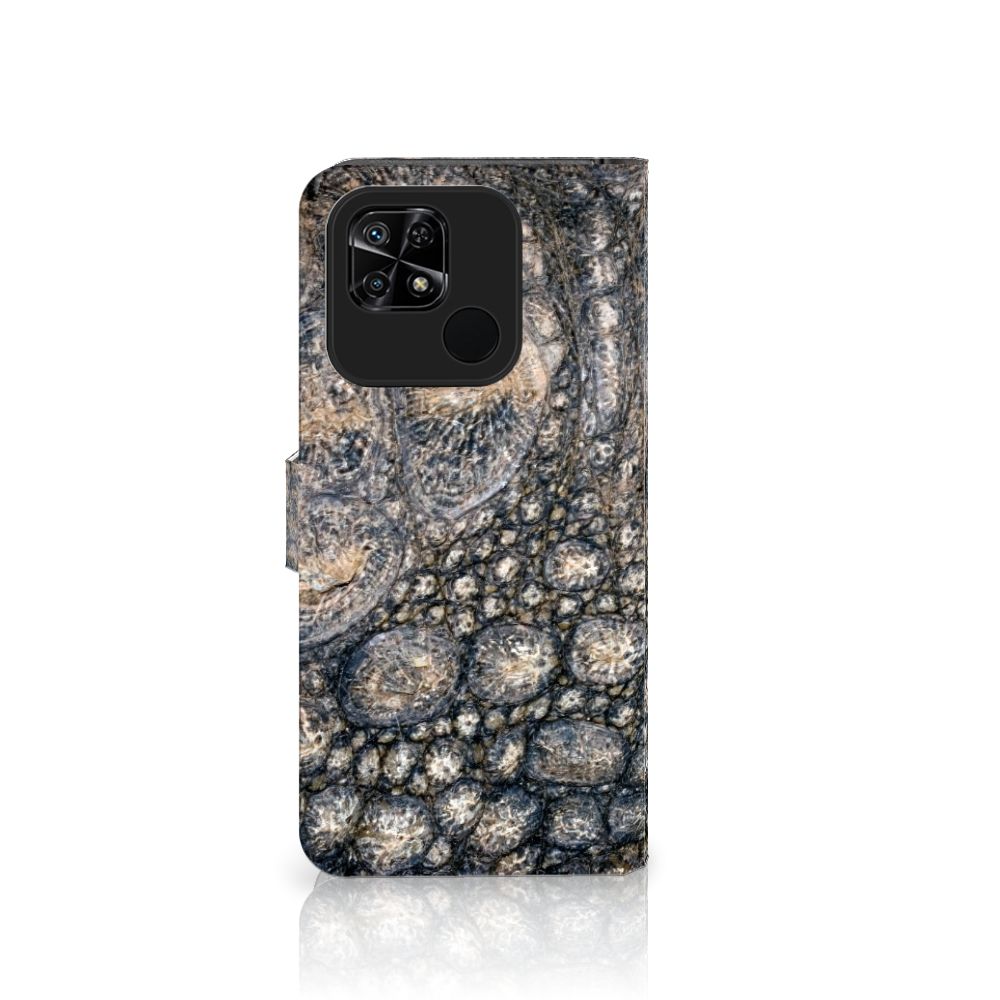 Xiaomi Redmi 10C Telefoonhoesje met Pasjes Krokodillenprint