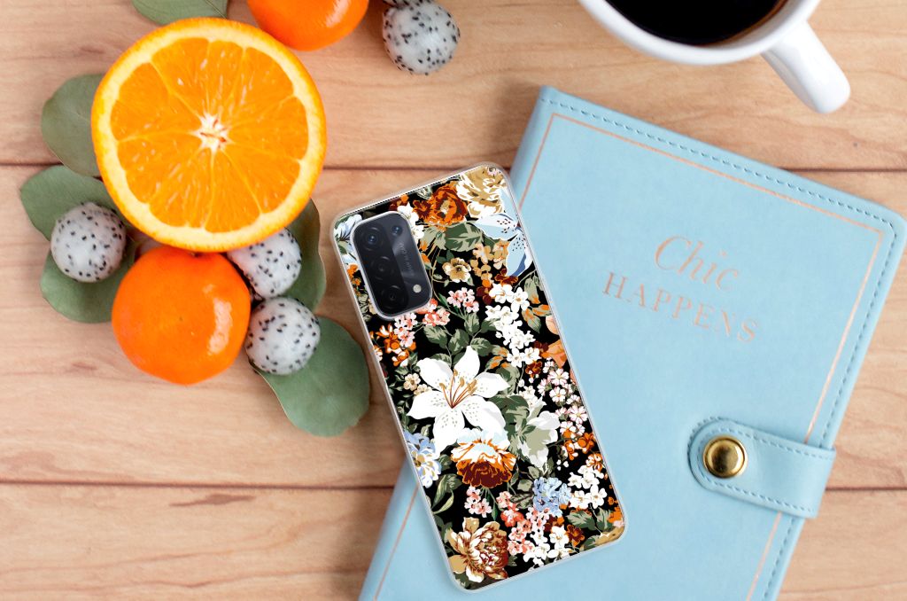 TPU Case voor OPPO A93 5G Dark Flowers