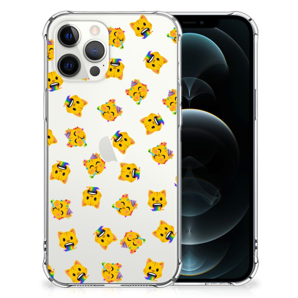 Doorzichtige Silicone Hoesje voor iPhone 12 Pro Max Katten Emojis B2C Telecom