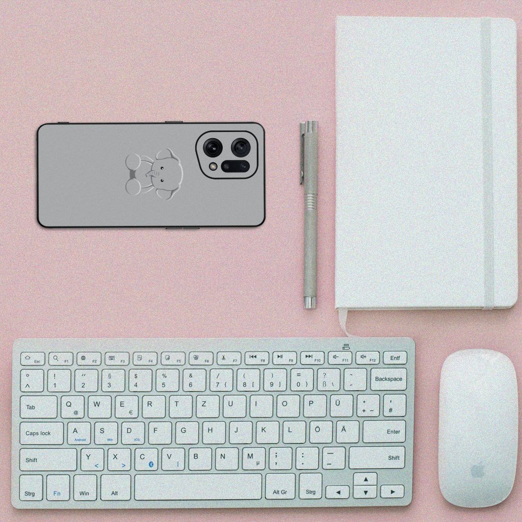 OPPO Find X5 Hoesje Grijs Baby Olifant B2C Telecom