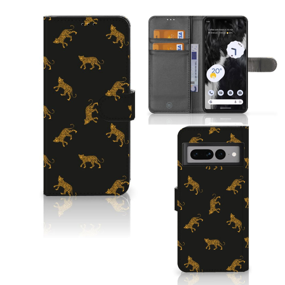 Telefoonhoesje met Pasjes voor Google Pixel 7 Pro Leopards