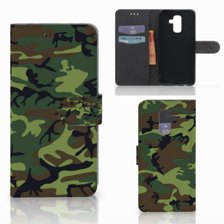 Samsung Galaxy A6 Plus 2018 Telefoon Hoesje Army Dark