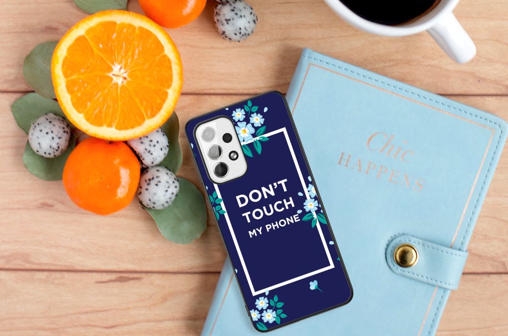 Samsung Galaxy A73 Telefoon Hoesje Flowers Blue DTMP B2C Telecom