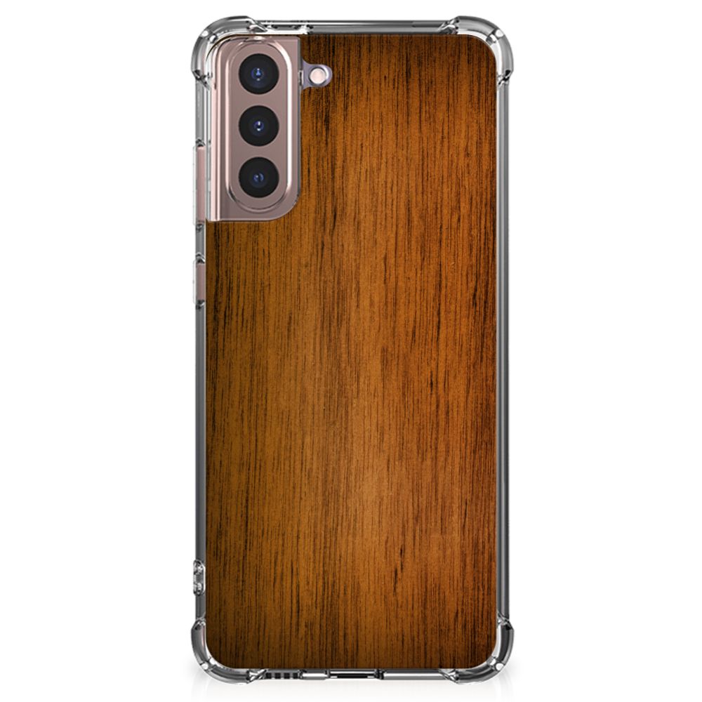 Samsung Galaxy S21 Plus Stevig Telefoonhoesje Donker Hout B2C Telecom