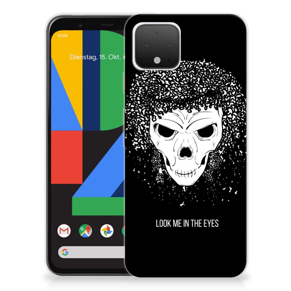 Silicone Back Case Google Pixel 4 Skull Hair