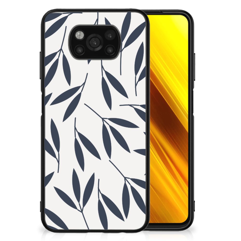Xiaomi Poco X3 | X3 Pro Bloemen Hoesje Leaves Blue B2C Telecom