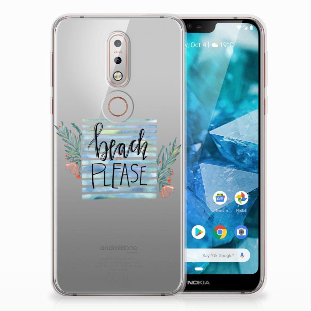 Nokia 7.1 Telefoonhoesje met Naam Boho Beach