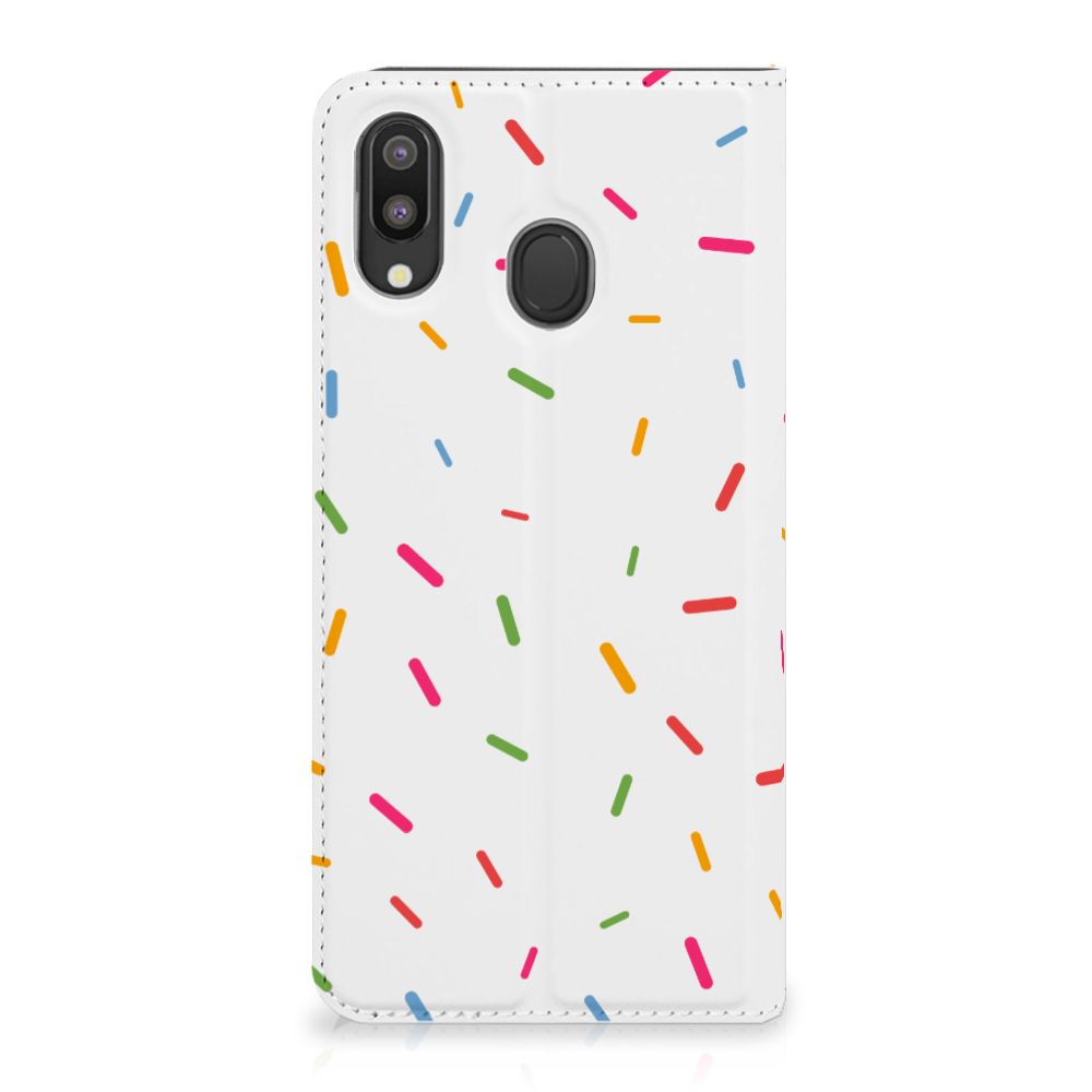 Samsung Galaxy M20 Flip Style Cover Donut Roze