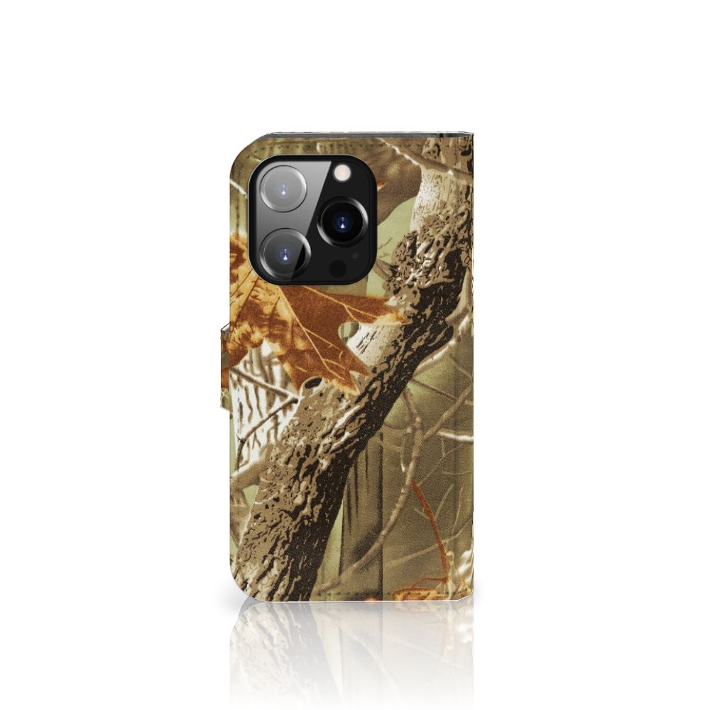 iPhone 14 Pro Hoesje Wildernis met natuurdesign van takken en bladeren, perfect voor natuurliefhebbers.
