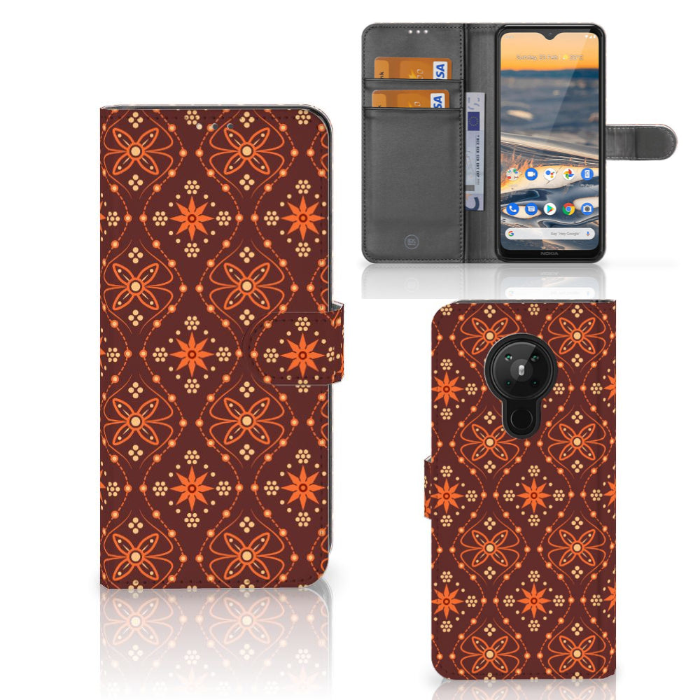 Nokia 5.3 Telefoon Hoesje Batik Brown