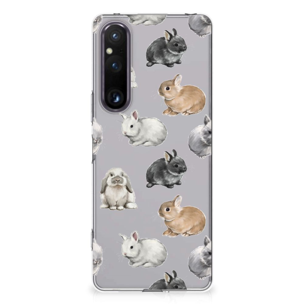 TPU Hoesje voor Sony Xperia 1 V Konijntjes