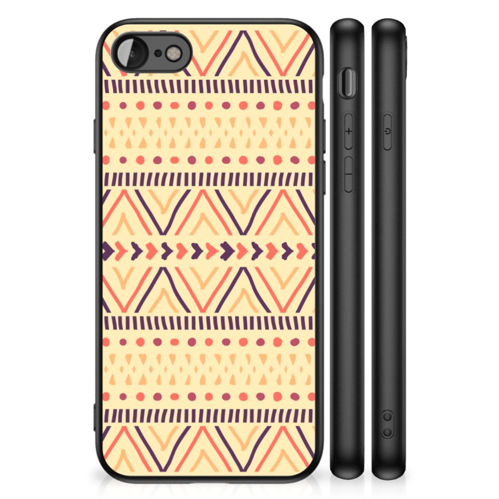 iPhone SE 2022 | SE 2020 | 7/8 Back Case Aztec Yellow showing front and side views of the case with an Aztec pattern.