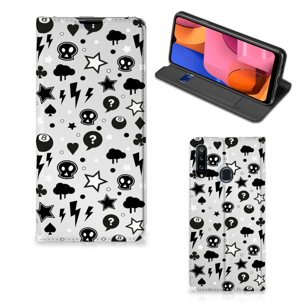 Mobiel BookCase Samsung Galaxy A20s Silver Punk - B2C Telecom