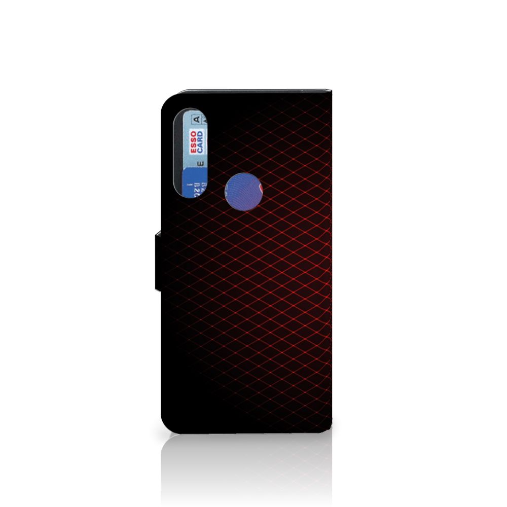 Alcatel 1S 2020 Telefoon Hoesje Geruit Rood
