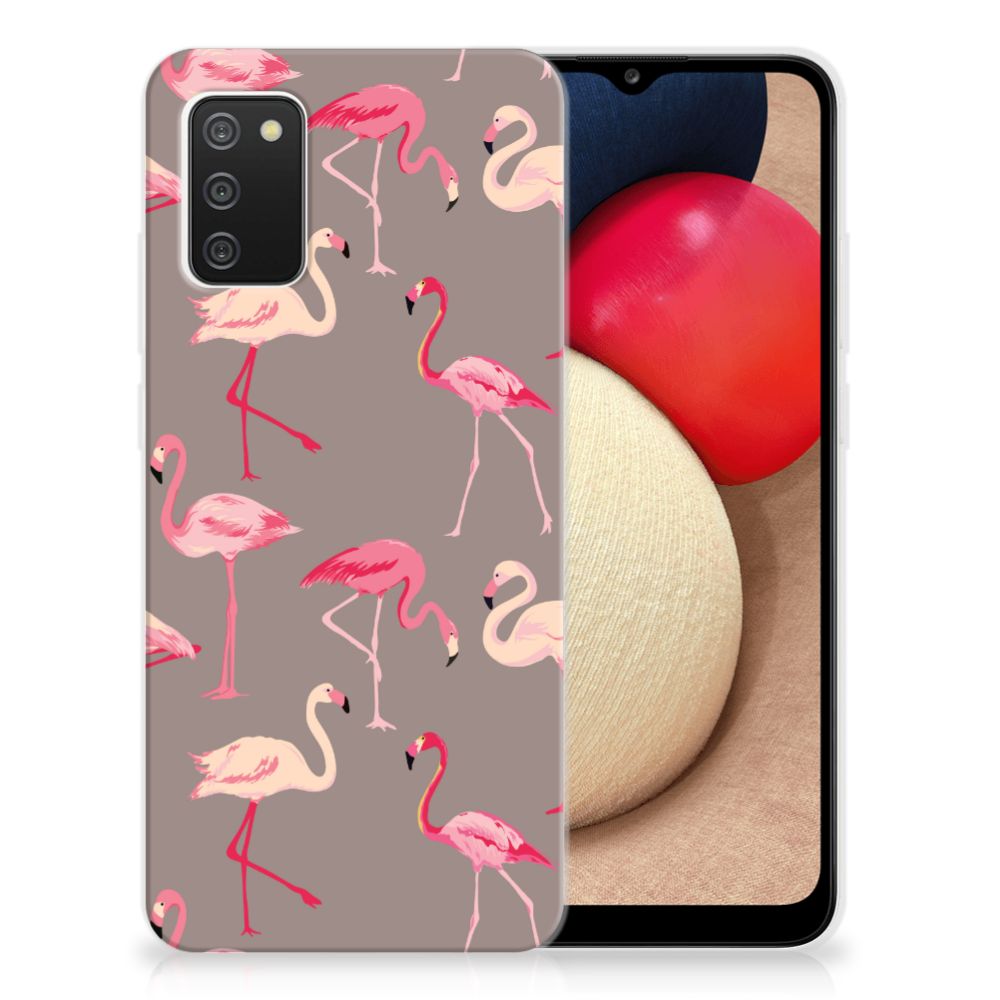 Samsung Galaxy A02s TPU Hoesje Flamingo