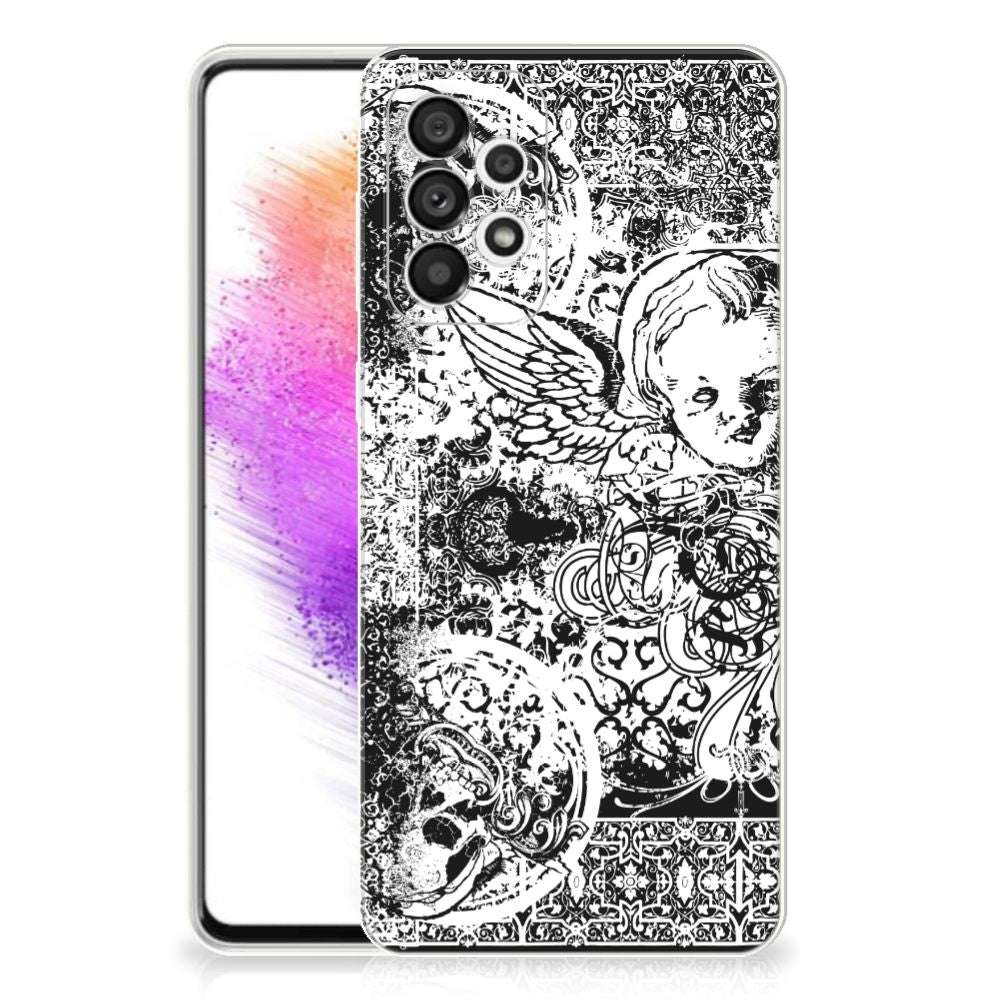 Silicone Back Case Samsung Galaxy A73 5G Skulls Angel B2C Telecom