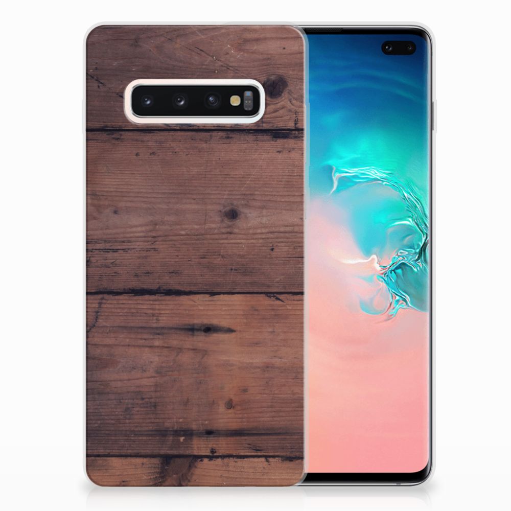 Samsung Galaxy S10 Plus Bumper Hoesje Old Wood