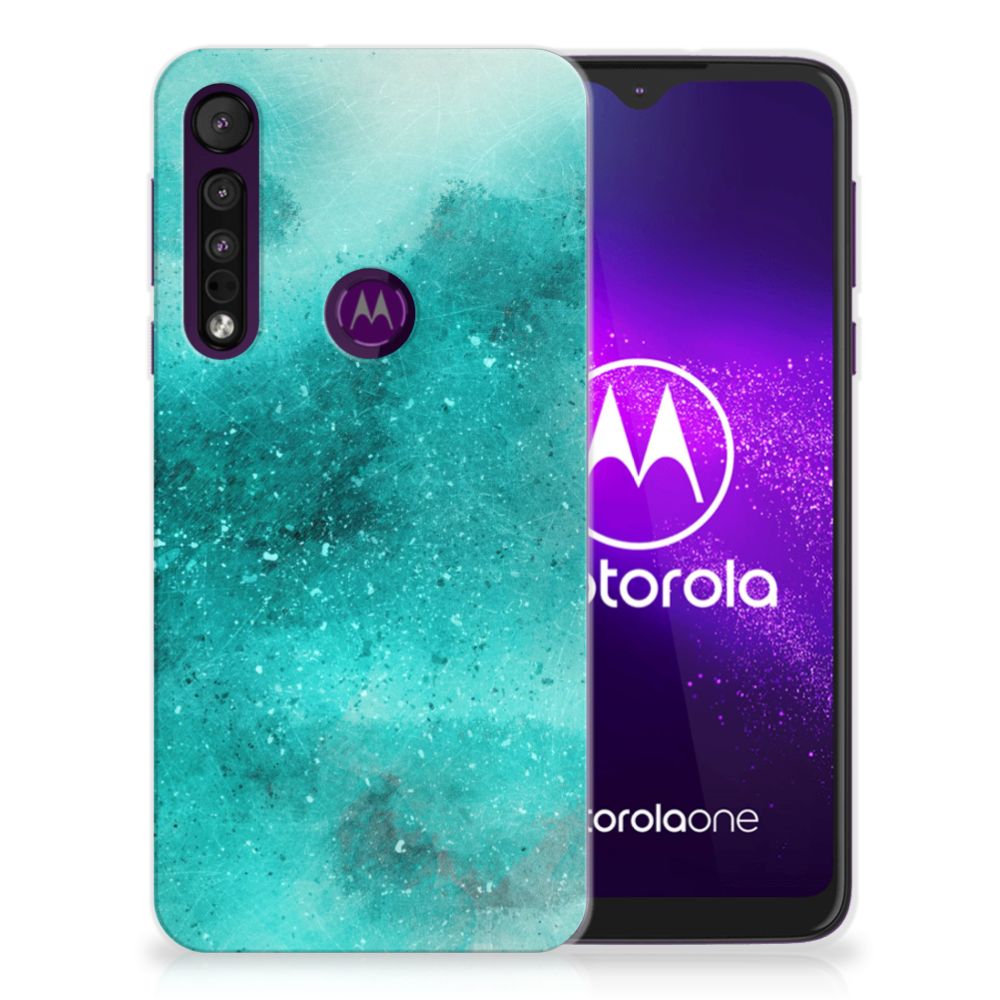 Hoesje maken Motorola One Macro Painting Blue