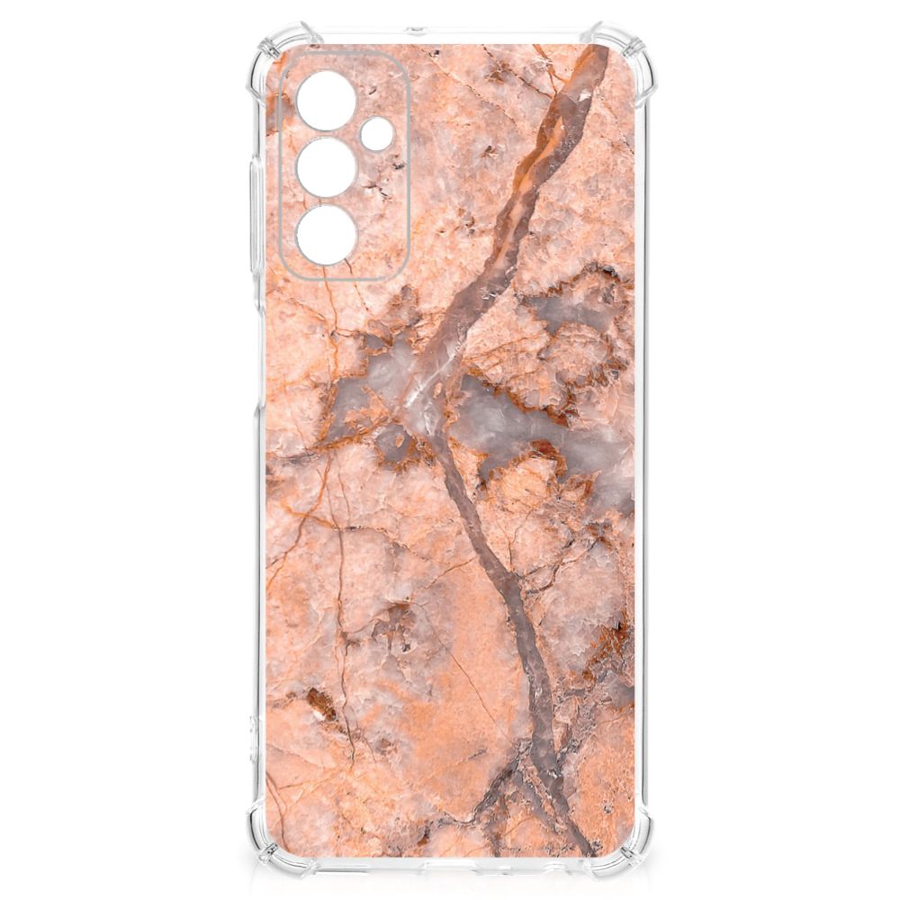Samsung Galaxy M13 4G | M23 Anti-Shock Hoesje Marmer Oranje B2C Telecom