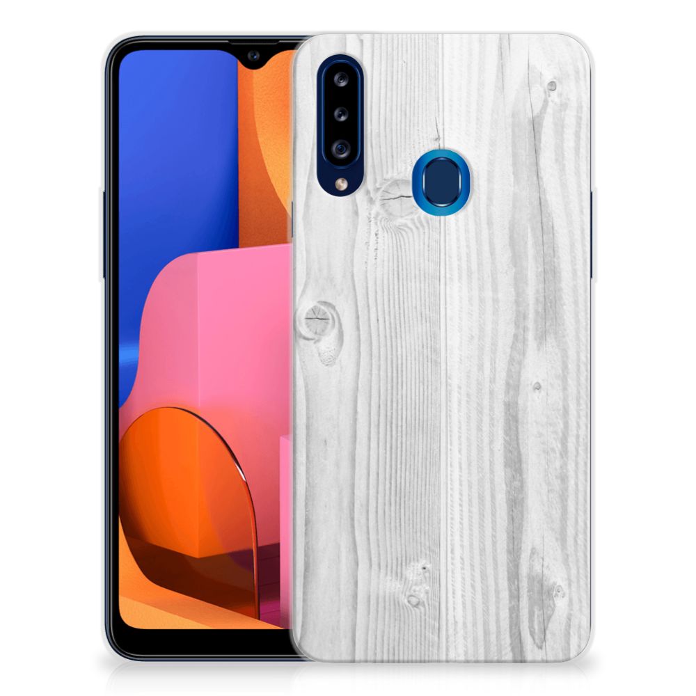 Samsung Galaxy A20s Bumper Hoesje White Wood B2C Telecom
