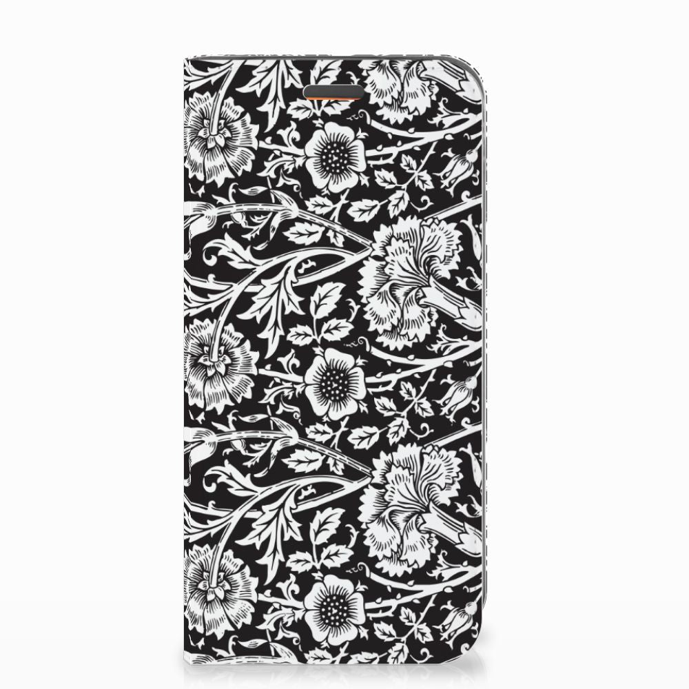 Motorola Moto E5 Play Smart Cover Black Flowers