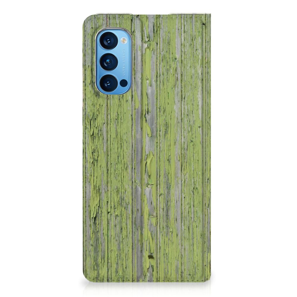 OPPO Reno4 Pro 5G Book Wallet Case Green Wood - B2C Telecom