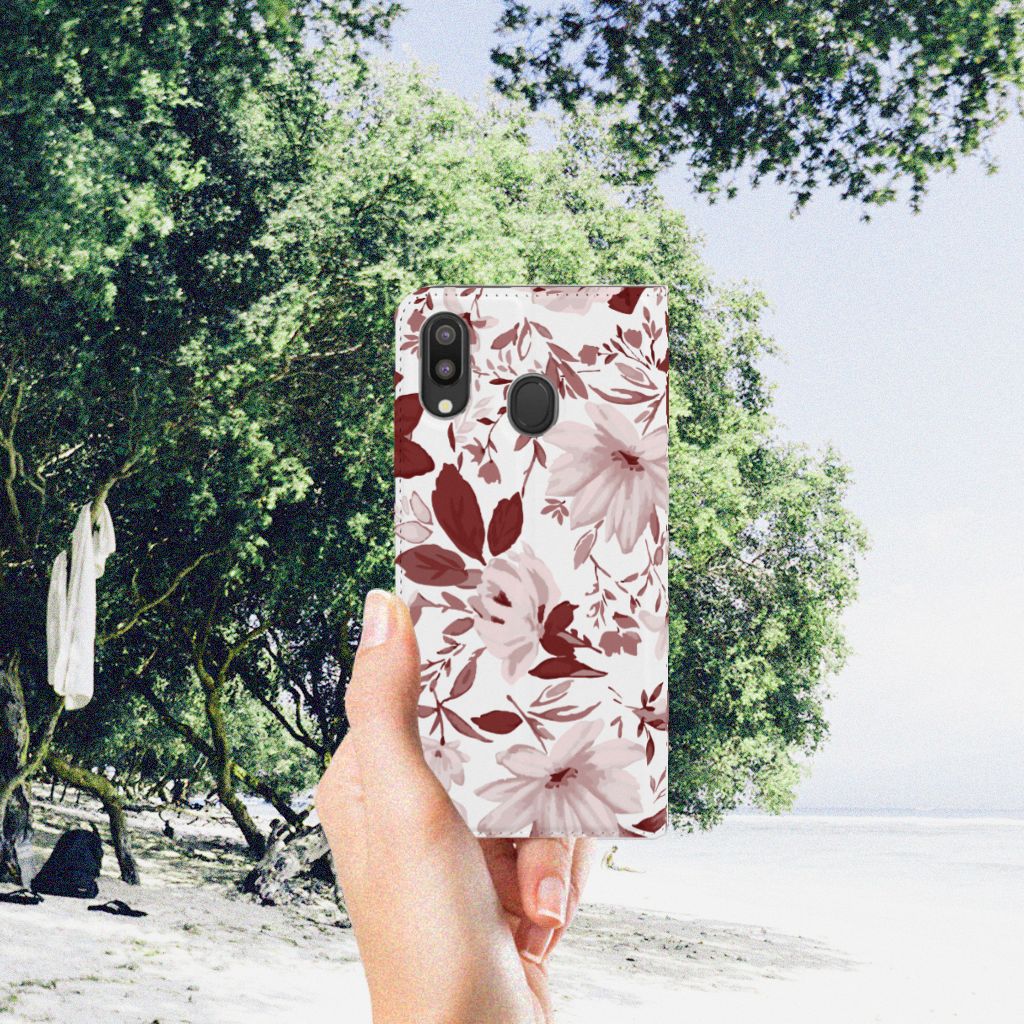 Bookcase Samsung Galaxy M20 Watercolor Flowers