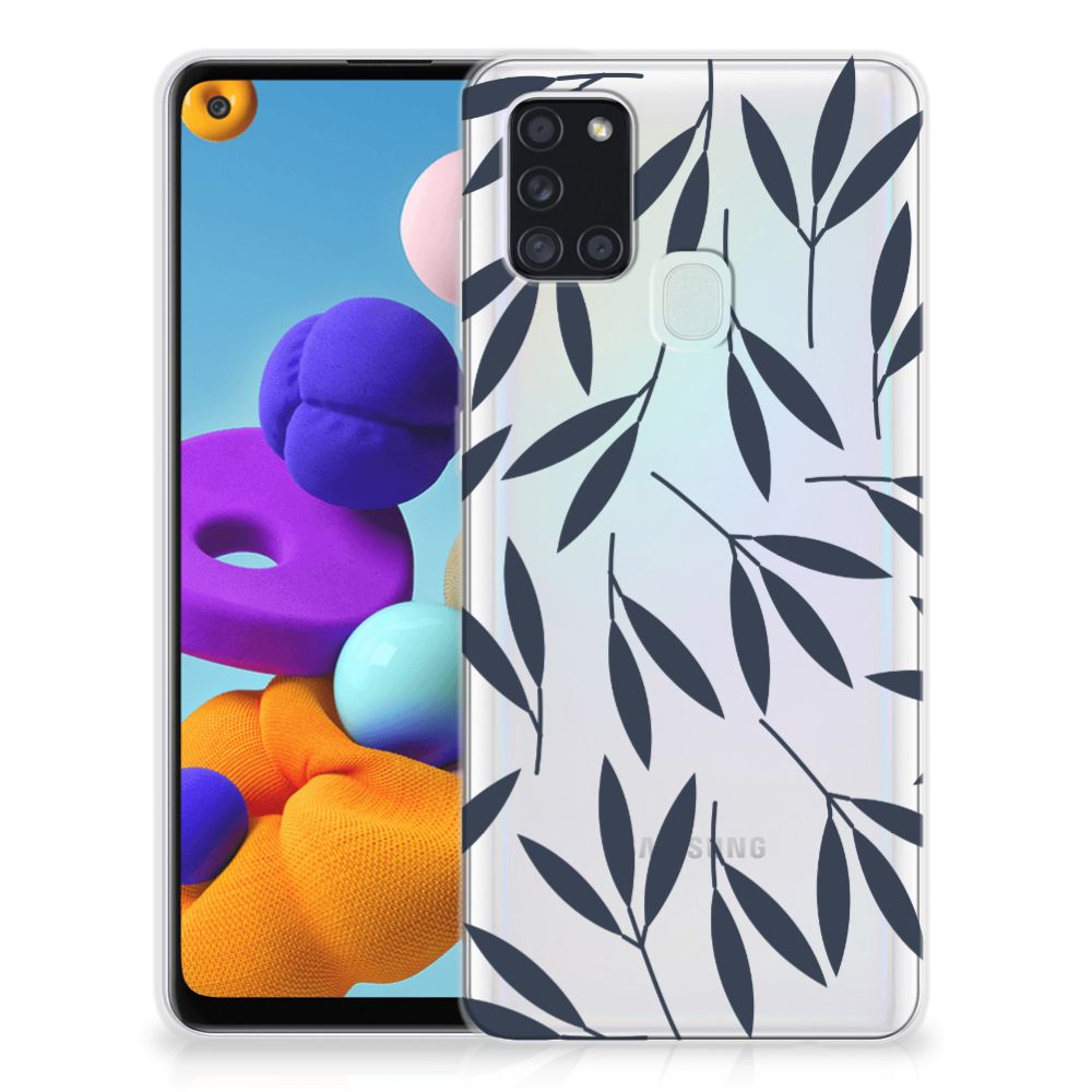 Samsung Galaxy A21s TPU Case Leaves Blue B2C Telecom