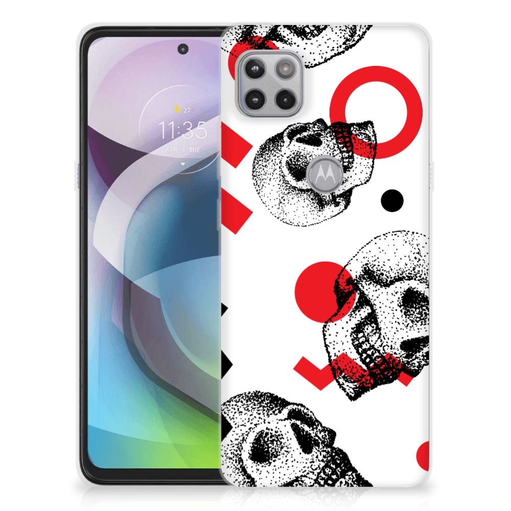 Silicone Back Case Motorola Moto G 5G Skull Red B2C Telecom