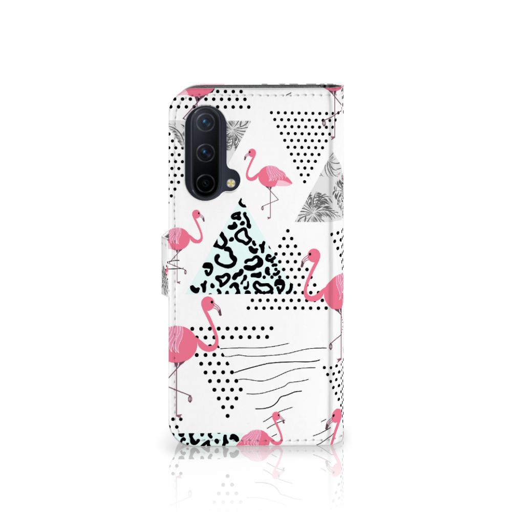 OnePlus Nord CE 5G Telefoonhoesje met Pasjes Flamingo Triangle