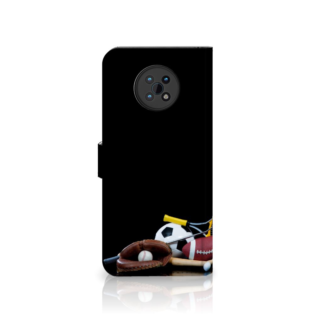 Nokia G50 Wallet Case met Pasjes Sports met sportafbeeldingen en houders voor pasjes.