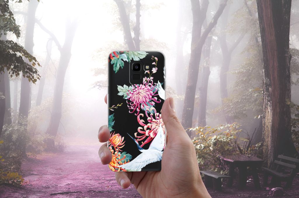 Samsung Galaxy J6 2018 TPU Hoesje Bird Flowers