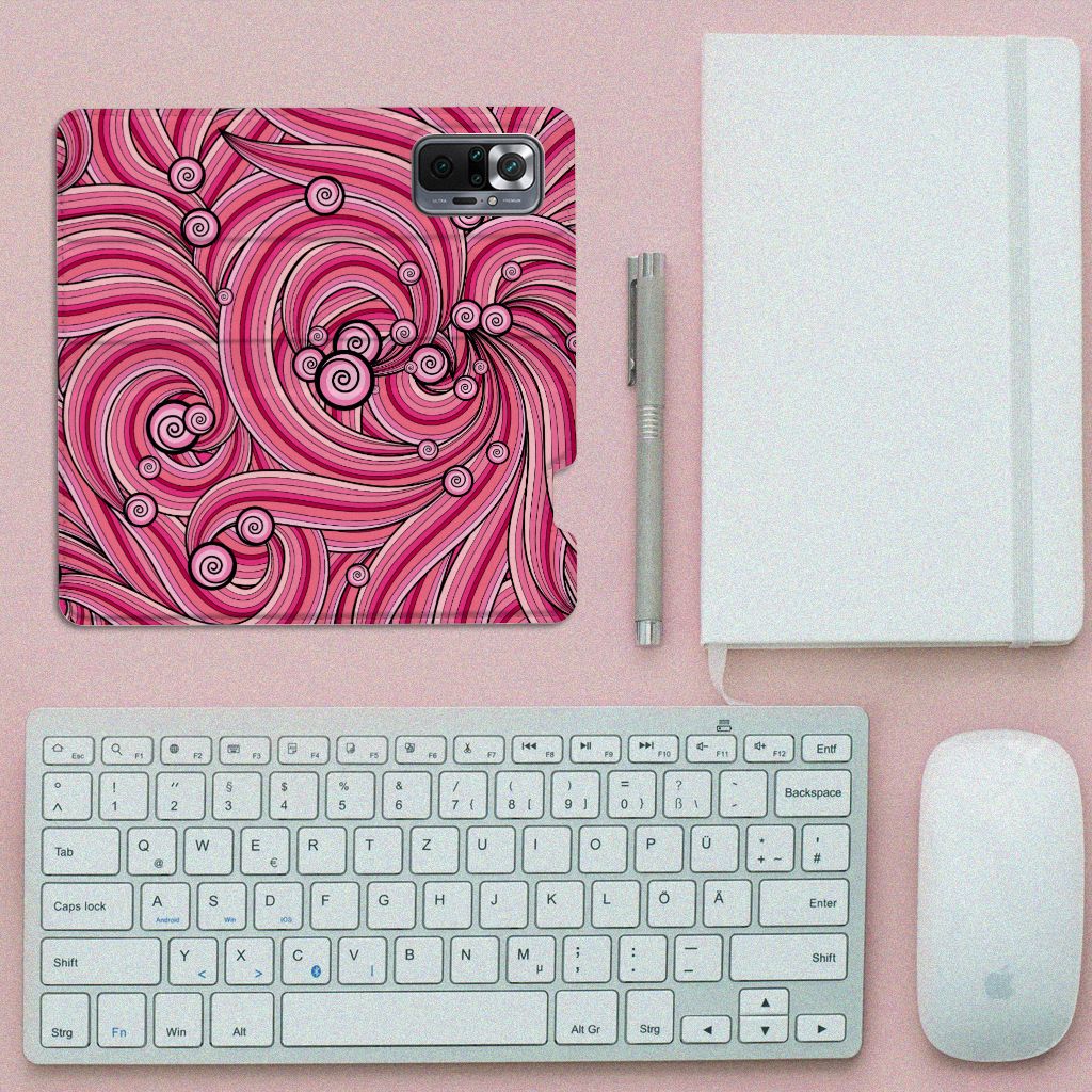 Xiaomi Redmi Note 10 Pro Bookcase Swirl Pink - B2C Telecom