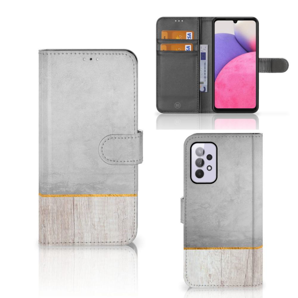Samsung Galaxy A33 5G Book Style Case Wood Concrete