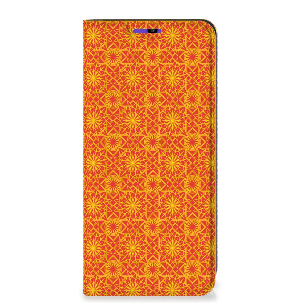 Samsung Galaxy A22 4G | M22 Hoesje met Magneet Batik Oranje - B2C Telecom