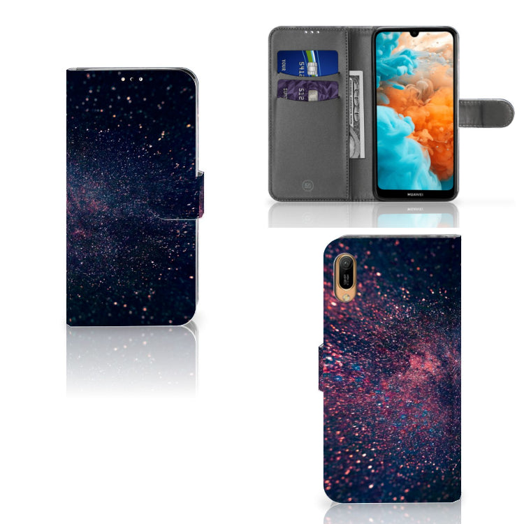 Huawei Y6 (2019) Book Case Stars