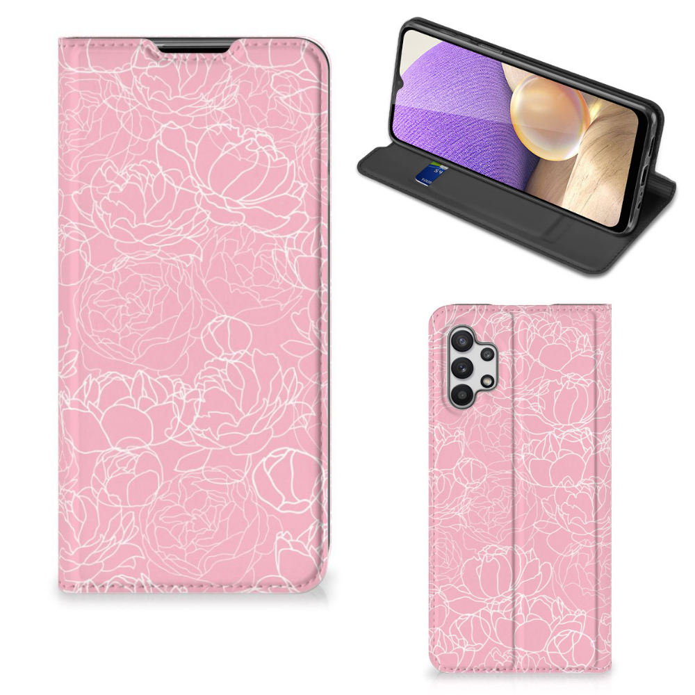 Samsung Galaxy A32 5G Smart Cover White Flowers - B2C Telecom