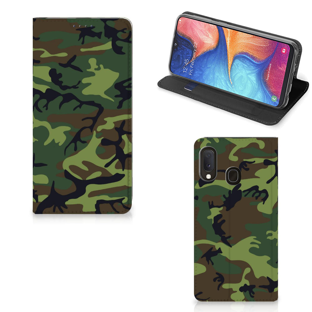 Samsung Galaxy A20e Hoesje met Magneet Army Dark