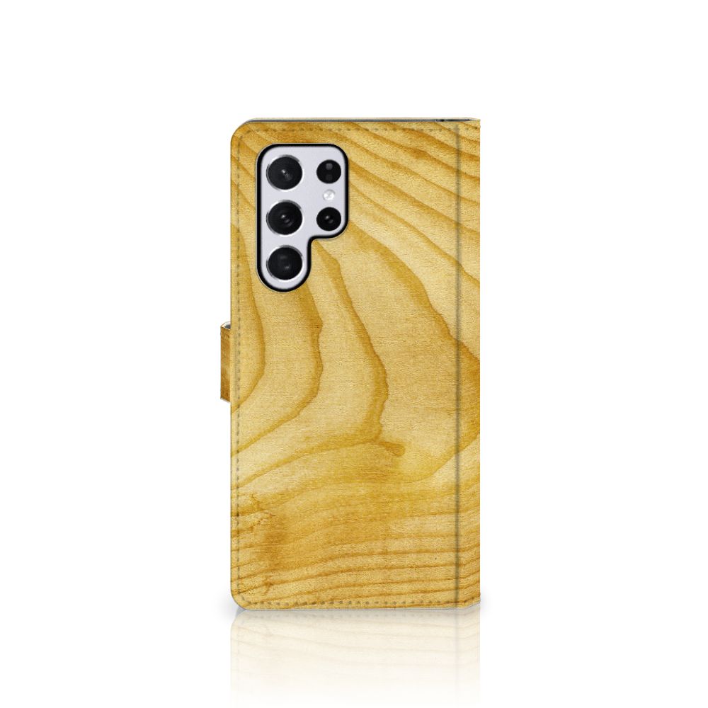 Samsung Galaxy S22 Ultra Book Style Case Licht Hout