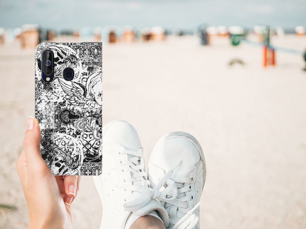 Mobiel BookCase Samsung Galaxy A60 Skulls Angel